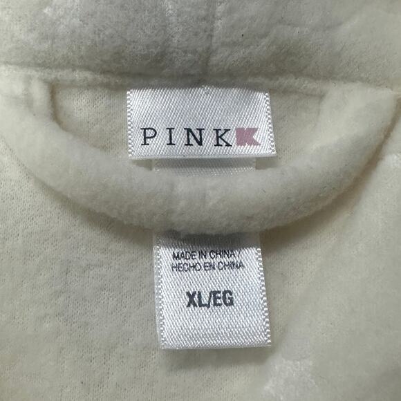 PINK K | NEW | XL | Ivory Cloud Moon and Stars Embossed Plush Fleece Long Robe - Picture 3 of 9